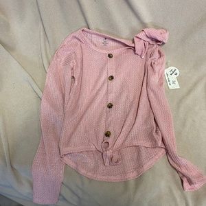 Long sleeve pink  girls shirt with headband